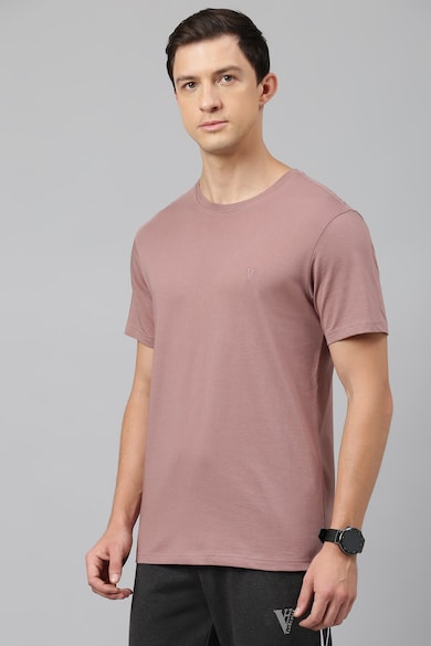 Buy Men Pink Solid Crew Neck T-Shirts Online - 928745 | Van Heusen