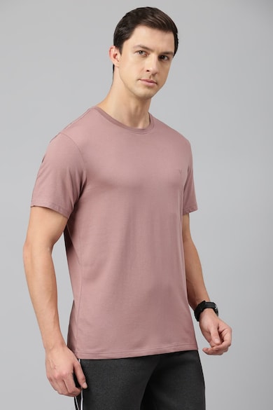 Buy Men Pink Solid Crew Neck T-Shirts Online - 928745 | Van Heusen