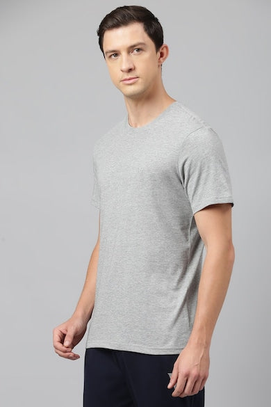 Buy Men Grey Solid Crew Neck T-Shirts Online - 928747 | Van Heusen