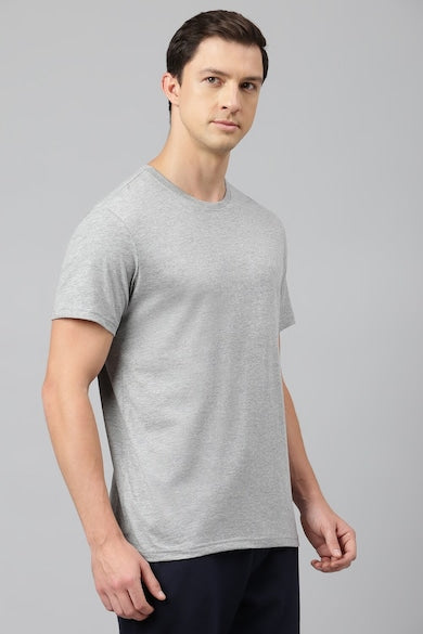 Buy Men Grey Solid Crew Neck T-Shirts Online - 928747 | Van Heusen