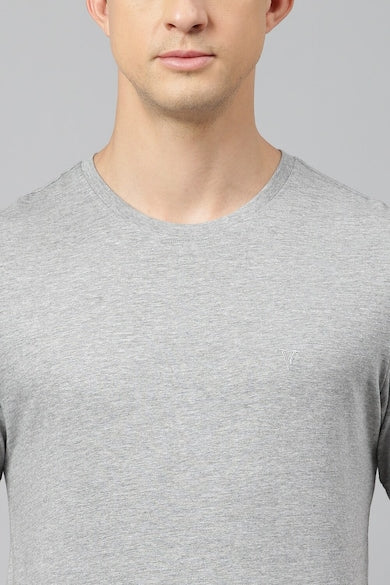 Buy Men Grey Solid Crew Neck T-Shirts Online - 928747 | Van Heusen