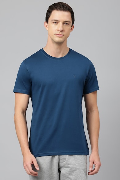 Buy Men Navy Solid Crew Neck T-Shirts Online - 928748 | Van Heusen