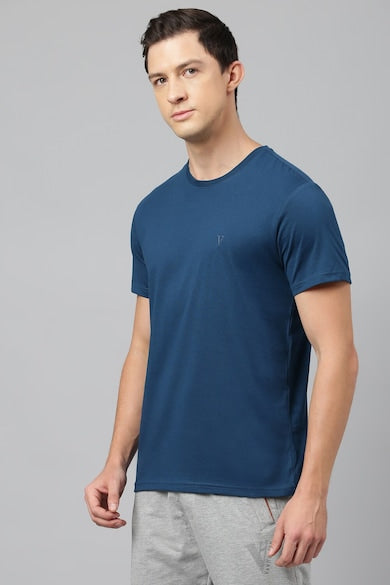 Buy Men Navy Solid Crew Neck T-Shirts Online - 928748 | Van Heusen